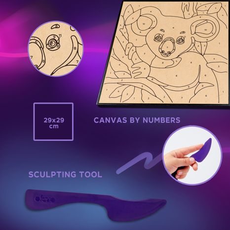 OKTO MALOVÁNÍ HMOTOU PODLE ČÍSEL "KOALA" DETAIL PLÁTNA