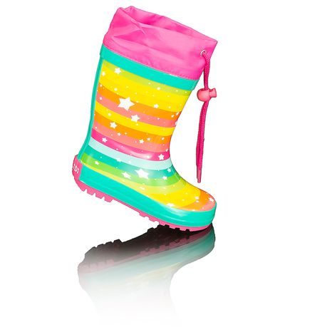 DÍVČÍ HOLÍNKY GUMOVÉ - POTISK RAINBOW, PIDILIDI, PL0051-01, HOLKA