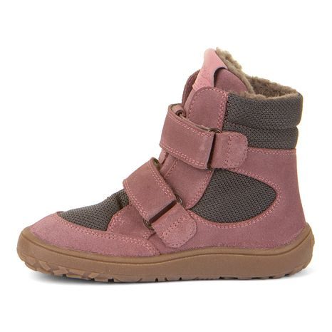 DÍVČÍ ZIMNÍ BAREFOOT BOTY TEX WINTER GRAY PINK, FRODDO, G3160233-6, RŮŽOVÁ