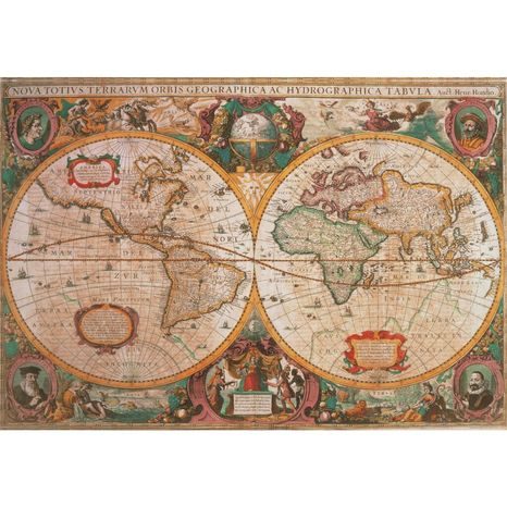 SLOŽENÉ PUZZLE CLEMENTONI 1000 DÍLKŮ S MOTIVEM HISTORICKÉ MAPY SVĚTA
