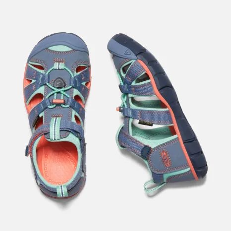 DĚTSKÉ SANDÁLY SEACAMP II CNX, FLINT STONE/OCEAN WAVE, KEEN, 1022990/1022975, MODRÁ