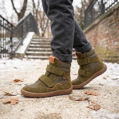 CHLAPECKÉ ZIMNÍ BAREFOOT BOTY TEX WINTER OLIVE FRODDO G3160247-1