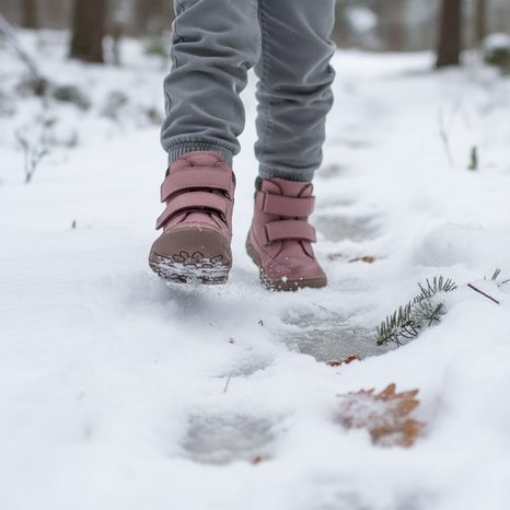 DÍVČÍ ZIMNÍ BAREFOOT BOTY ZERU TEX DARK PINK, FRODDO, G2110150-5, RŮŽOVÁ