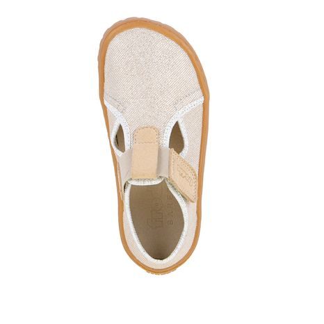 LÁNY VÁSZON BAREFOOT VÁLTÓCIPŐ CANVAS T-BAR GOLD SHINE FRODDO G1700439-3