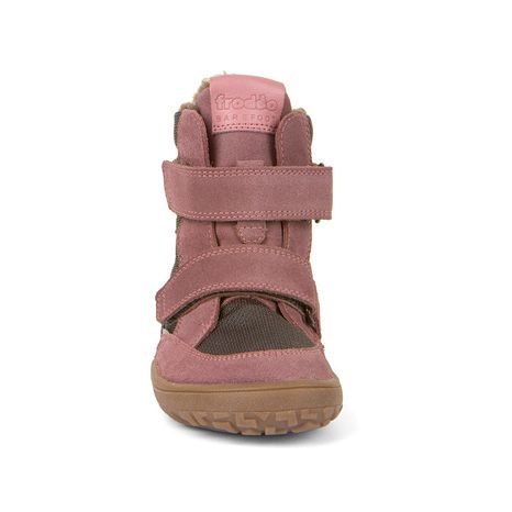DÍVČÍ ZIMNÍ BAREFOOT BOTY TEX WINTER GRAY PINK, FRODDO, G3160233-6, RŮŽOVÁ