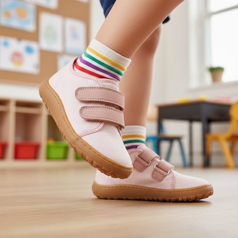 DIEVČENSKÉ PLÁTENÉ BAREFOOT TENISKY CANVAS PINK SHINE FRODDO G1700440