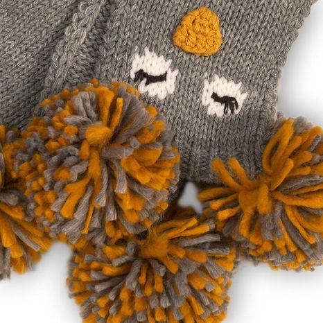 ŠÁLA ZIMNÍ PLETENÁ, MINOTI, OWL 13, ŠEDÁ