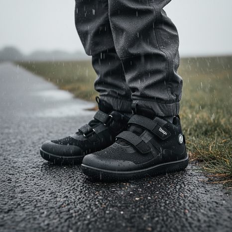 DĚTSKÉ CELOROČNÍ BAREFOOTOVÉ BOTY S MEMBRÁNOU BUGGA OSCAR BLACK B00191-10