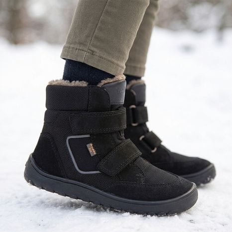GYEREK TÉLI BAREFOOT CIPŐ UP HILL WOOL BLACK FRODDO G3160262-9