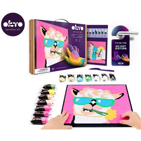 KREATIVNÍ SADA OKTO MALOVÁNÍ HMOTOU PODLE ČÍSEL S MOTIVEM LAMY