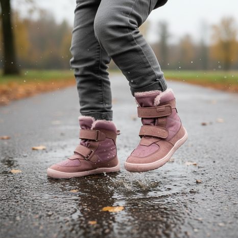 DÍVČÍ ZIMNÍ BAREFOOT BOTY PRO-TEX PROTETIKA - LORA OLD PINK