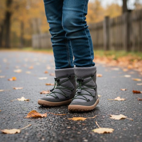 CHLAPECKÉ ZIMNÍ BAREFOOT BOTY TEX TRACK WOOL GRAY G3160251-1