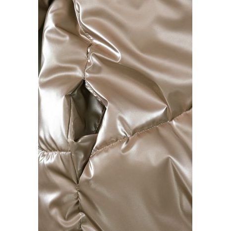 PALTON MATLASAT PUFFA PENTRU FETE CU CĂPTUȘEALĂ DIN BLANĂ, MINOTI, 16 HAINĂ 20, MARO