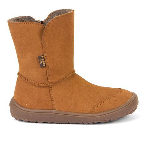 DĚTSKÉ ZIMNÍ BAREFOOT BOTY TEX SUEDE  COGNAC, FRODDO, G3160238-2, HNĚDÁ