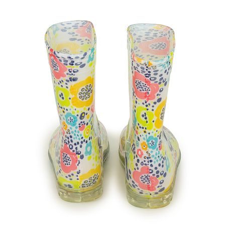 DÍVČÍ HOLÍNKY PVC - POTISK KVĚTINY, PIDILIDI, PL0038-13,  BÍLÁ