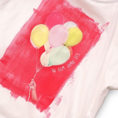 TRICOU PENTRU FETIȚE, CU MÂNECĂ SCURTĂ, MINOTI, PALM 2, ALB