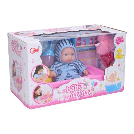 Păpușă bebe pentru baie şi accesorii 20 cm, Wiky, W006668