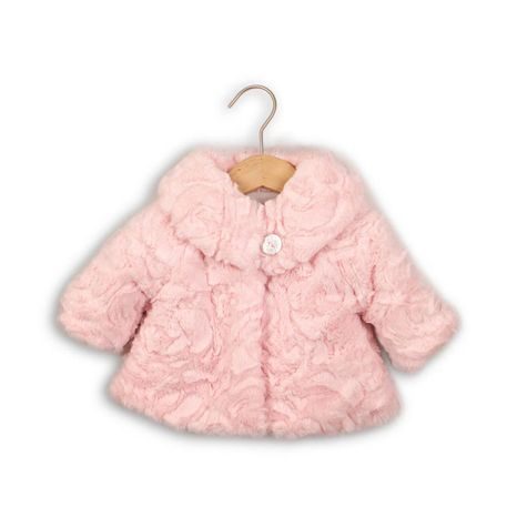Kabátik zimní dojčenský chlpatý, Minoti, DANDELION 5, růžová