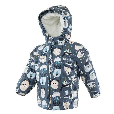 CHLAPČENSKÁ ZIMNÁ BUNDA S KOŽUŠINOU, PIDILIDI, PD1130-02, MODRÁ