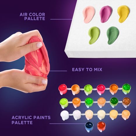 SADA AKRYLOVÝCH BAREV A BAREVNÉ MODELOVACÍ HMOTY V BALENÍ