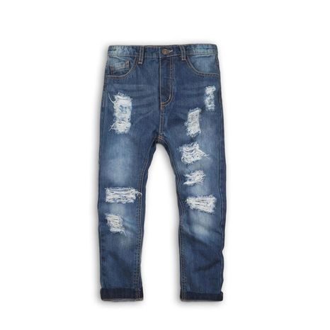 Nohavice chlapčenské džínsové s elastanom, Minoti, YEEZ 6, modrá