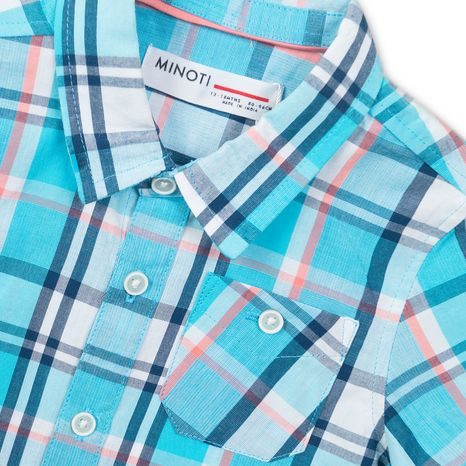 KOŠILE CHLAPECKÁ S KRÁTKÝM RUKÁVEM, MINOTI, CRAB 6, MODRÁ