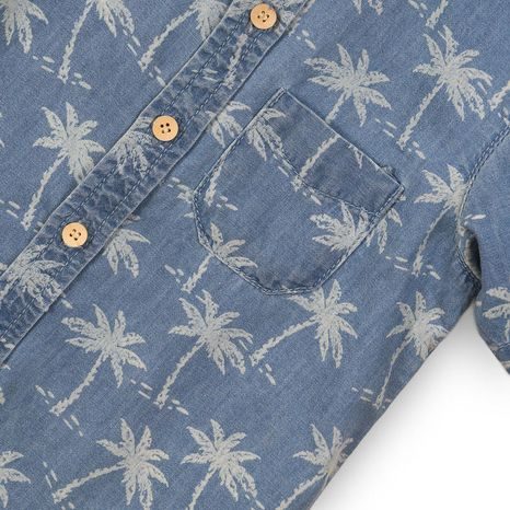 CĂMAȘĂ PENTRU BĂIEȚI CU MÂNECI SCURTE, MINOTI, KEYWEST 7, ALBASTRU