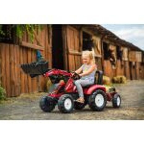 VALTRA S4 PEDÁLOS TRAKTOR ELSŐ RAKODÓVAL ÉS OLDALKOCSIVAL, FALK, W011266