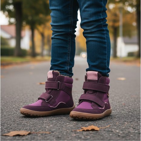 DÍVČÍ ZIMNÍ BAREFOOT BOTY TEX WINTER PURPLE FRODDO G3160247-7