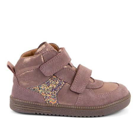 DIEVČENSKÉ CELOROČNÉ KOŽENÉ ČLENKOVÉ BAREFOOT TOPÁNKY LOOP HIGH-TOPS PINK/GOLD FRODDO G2110157-5