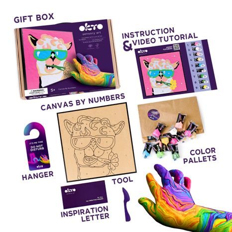 POHLED NA ROZBALENOU SADU SE VŠEMI DOPLŇKY PRO MALBU A MODELOVÁNÍ