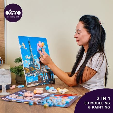 OKTO MALBA A 3D MODELOVÁNÍ OBRAZ "GREETINGS FROM PARIS" 30X40 CM, OKTO, W051120