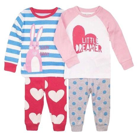 Pijamale pentru fete SET 2 buc, Minoti, 2PJ 04, roz