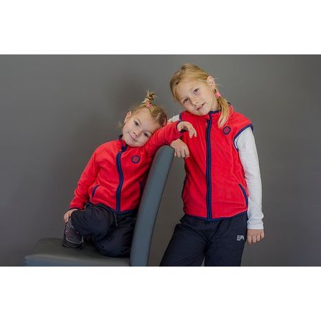 DÍVČÍ VESTA PROPÍNACÍ FLEEZOVÁ, PIDILIDI, PD1120-08, ČERVENÁ