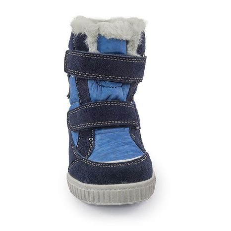 DĚTSKÉ ZIMNÍ BOTY S KOŽÍŠKEM POLARFOX, 2 SUCHÉ ZIPY, BUGGA, B00172-04, MODRÁ