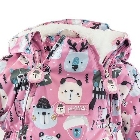 DIEVČENSKÁ ZIMNÁ KOMBINÉZA S KOŽÚŠKOM, PIDILIDI, PD1129-01, RUŽOVÁ