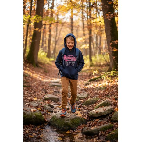 MIKINA DĚTSKÁ S KAPUCÍ, WENDEE, OSFB11145-2, MODRÁ