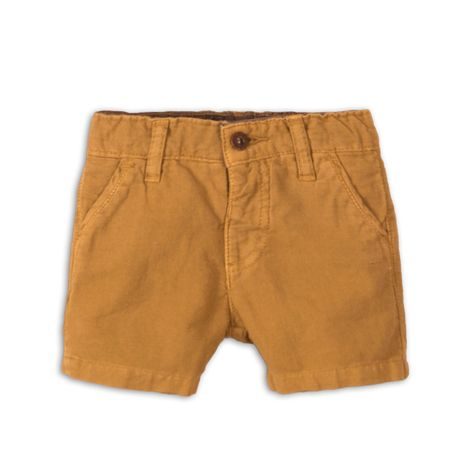 Pantaloni scurți pentru sugari, din in, Minoti, Camel 3, maro