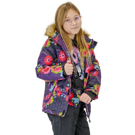 DÍVČÍ BUNDA LYŽAŘSKÁ ZIMNÍ KINDU PIDILIDI, PD1148-06, FIALOVÁ