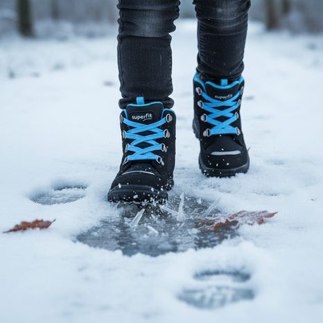 CIZME DE IARNĂ PENTRU BĂIEȚI HUSKY1 BLACK/LIGHT BLUE GORE-TEX, SUPERFIT,1-006046-0000