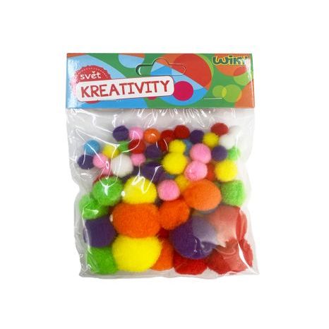 Pom pom mix dimensiuni 80 buc, WIKY, W011811