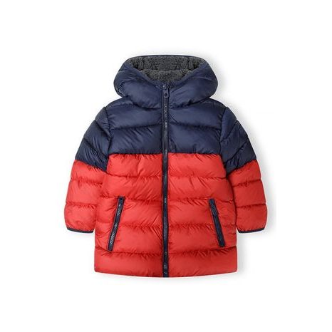 Chlapčenská zimná bunda Puffa s kožušinovou podšívkou, Minoti, 15coat 27, červená