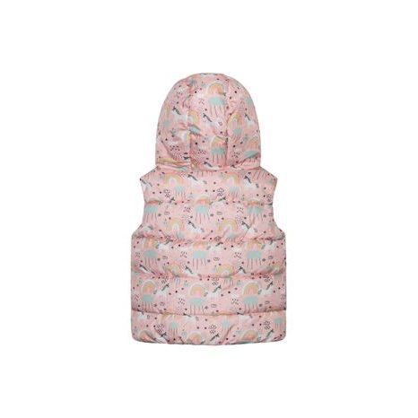 VESTA PUFFA DIN NAILON PENTRU FETE CU CĂPTUȘEALĂ DIN MICROFLEECE, MINOTI, 12GILET 15, ROZ