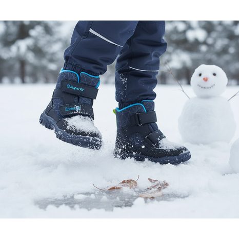 CIZME DE IARNĂ PENTRU COPII HUSKY BLUE/TURGUOISE GORE-TEX, SUPERFIT, 1-006080-8010, TURCOAZ