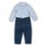 Kojenecký set bavlněný, body košile a kalhoty, Minoti, SMART 5, modrá