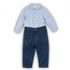 Dojčenský set bavlnený, body košele a nohavice, Minoti, SMART 5, modrá