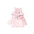 Kabátek kojenecký chlupatý s kapucí, Minoti, Robbin 3, růžová