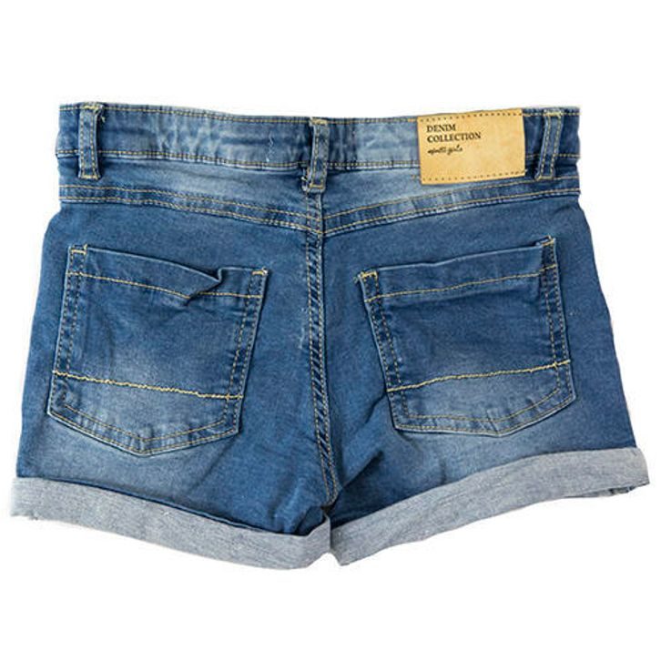 Pantaloni scurți pentru fete de blugi cu elastan, Minoti, KG DSHORT 6,  albastru - Pidilidi.ro