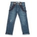 PANTALONI DIN DENIM CU BRETELE, MINOTI, TRADE 12, ALBASTRU - BLUGI