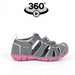 SANDALE PENTRU COPII SEACAMP II CNX JR, STEEL GRAY / RAPTURE ROSE, KEEN, 1020702, GRI - PANTOFI DE VARĂ